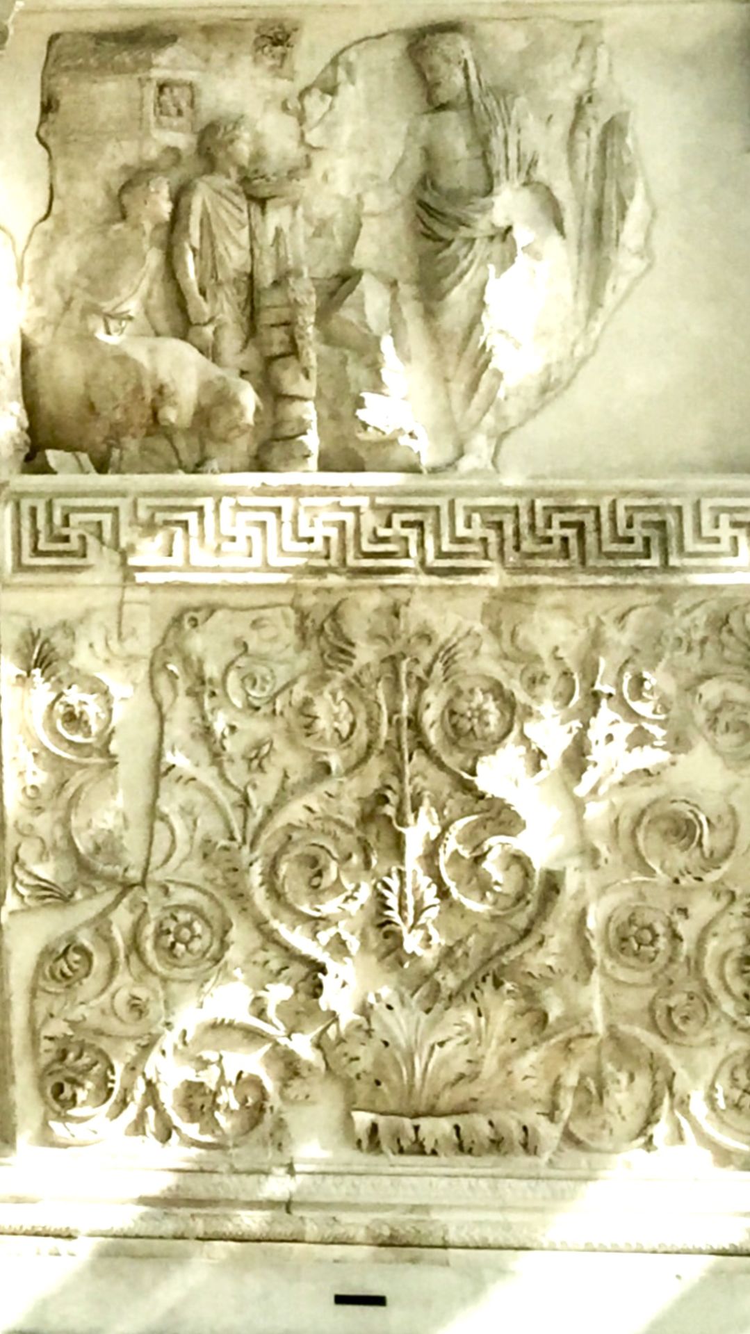 A frieze on the side of the altar